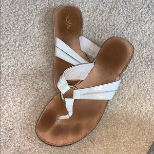 Lilly Pulitzer leather flip flops